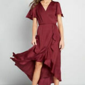 Express Red Hi-Low Maxi Dress Small